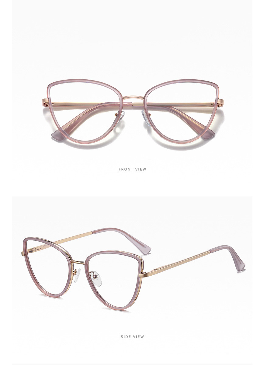 Fashion C5 Sand Purple Cat-eye Frame Flat Glasses,Fashion Glasses