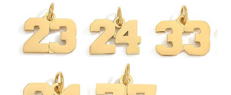 Fashion Golden Yp33070-77 Stainless Steel Diy Digital Pendant,Necklaces