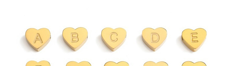 Fashion Steel Color L Stainless Steel Diy26 Letter Perforated Heart Pendant,Necklaces
