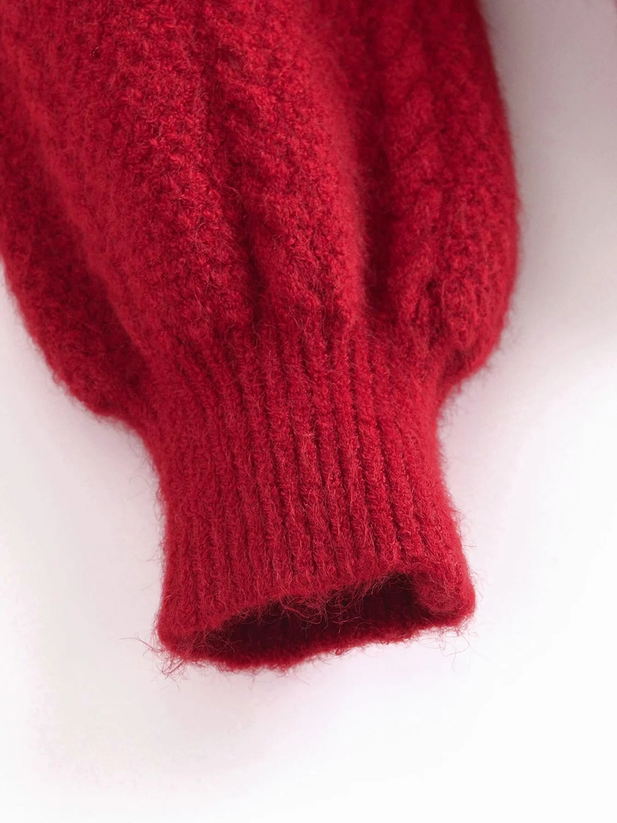 Fashion Red Bow Knitted Sweater,Sweater