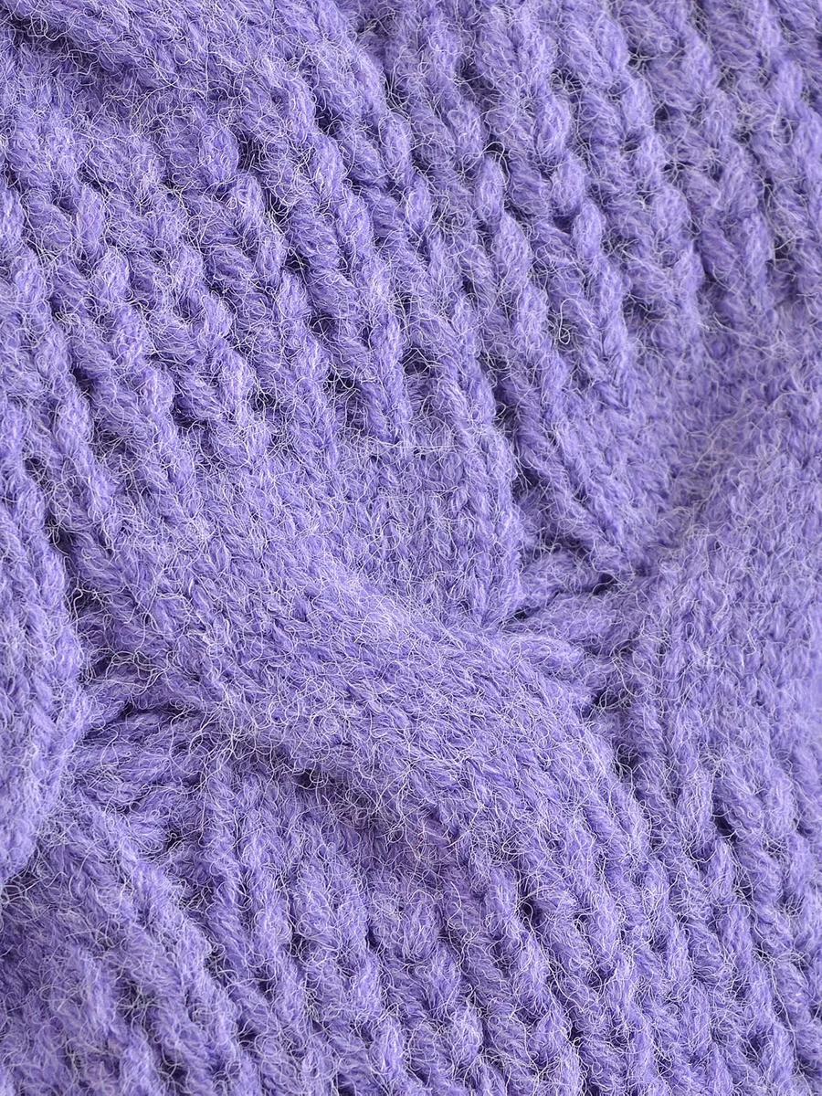 Fashion Purple Crew Neck Pullover,Sweater