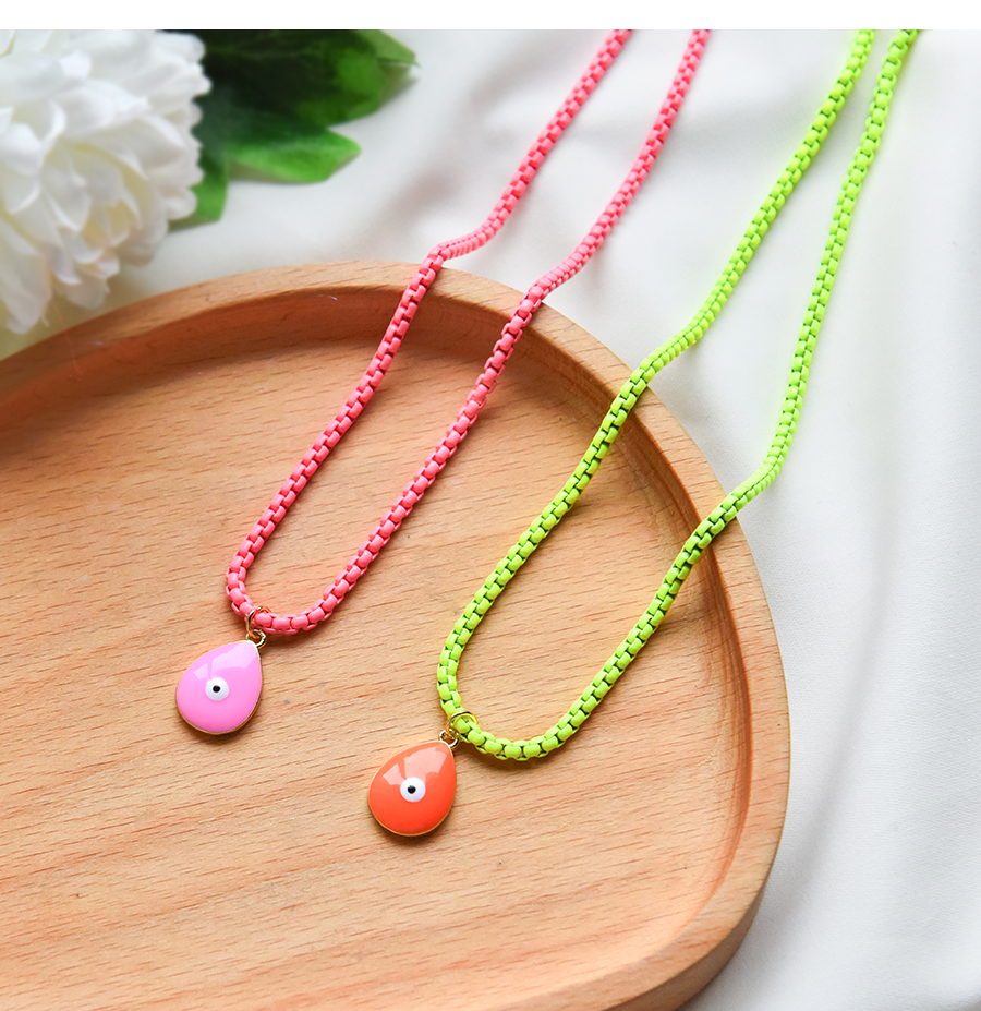Fashion Pink Copper Drop Oil Drop Necklace,Necklaces