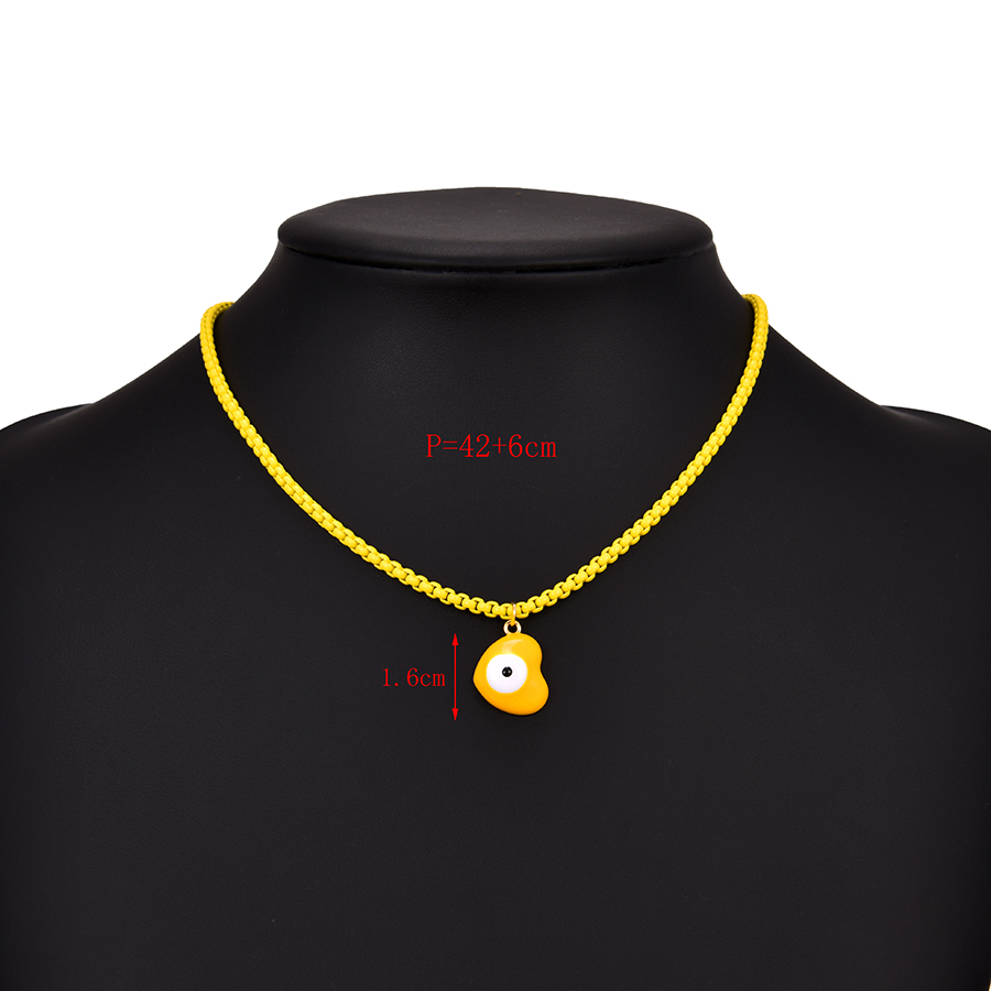 Fashion Yellow Copper Drop Oil Love Necklace,Necklaces