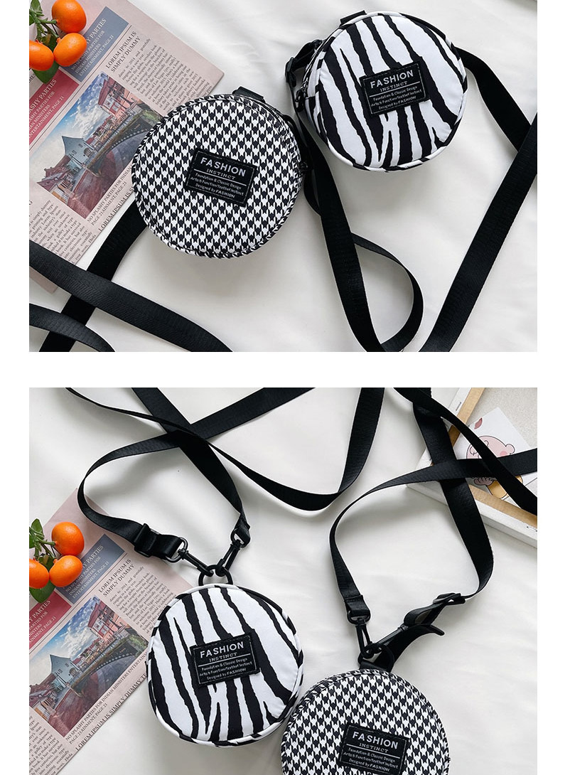 Fashion Zebra Pattern Zebra Pattern Letter Diagonal Round Bag,Shoulder bags