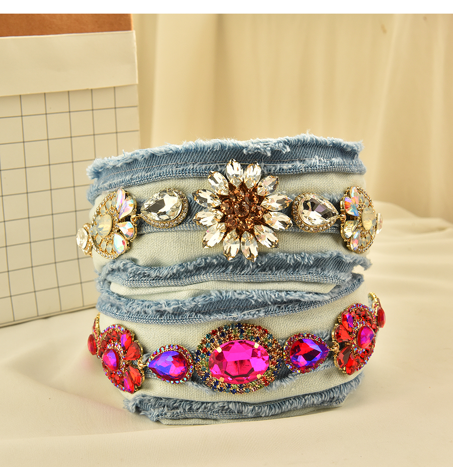 Fashion Color Fabric Diamond-studded Water Drop Headband,Head Band