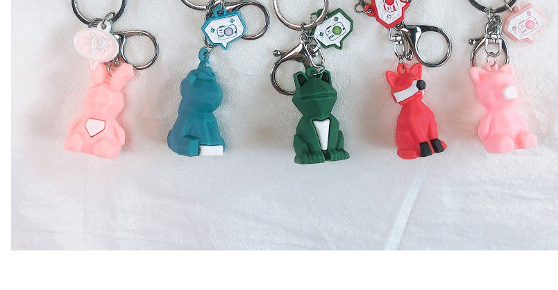 Fashion Green Dinosaur Silicone Letter Cut Face Animal Keychain,Household goods