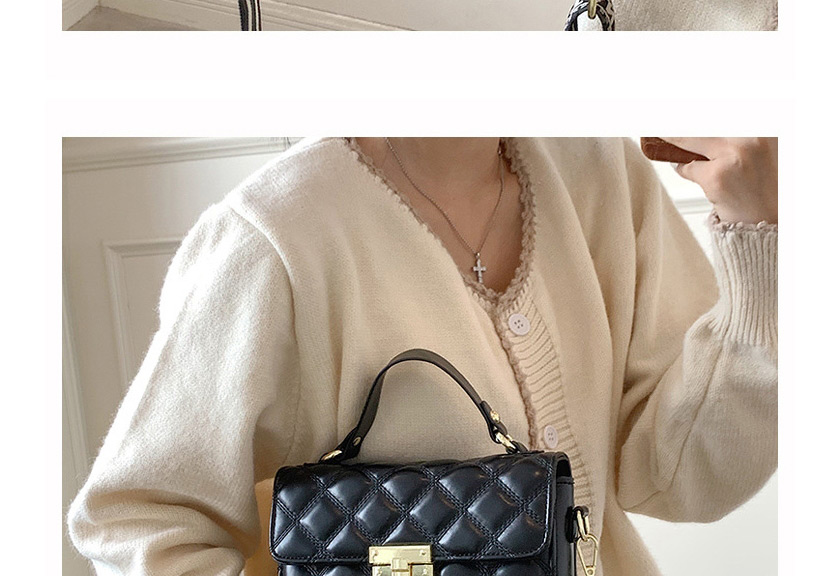 Fashion Black Lingge Embroidery Thread Wide Shoulder Strap Messenger Bag,Shoulder bags