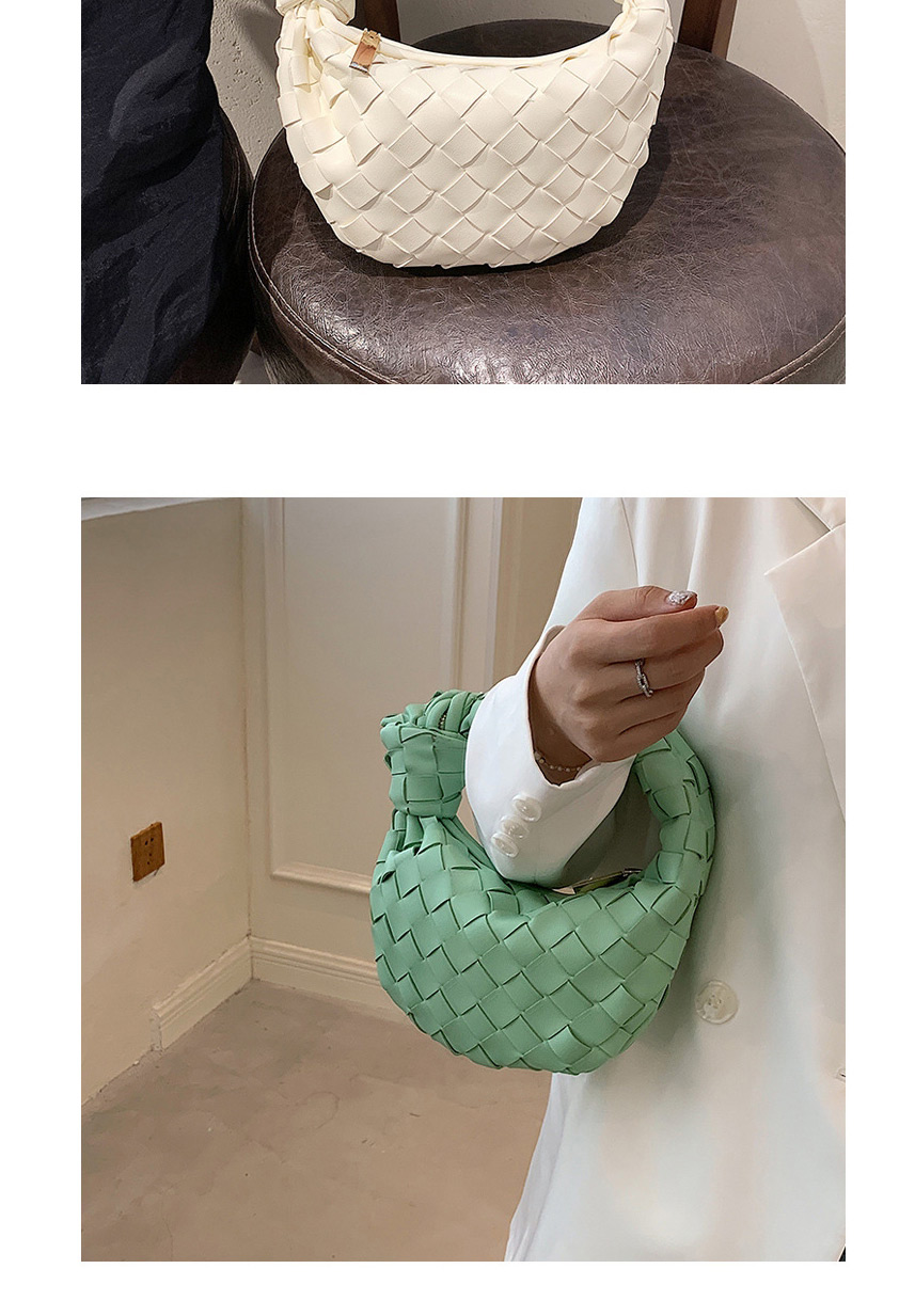 Fashion Orange Woven Croissant Portable Cloud Bag,Handbags