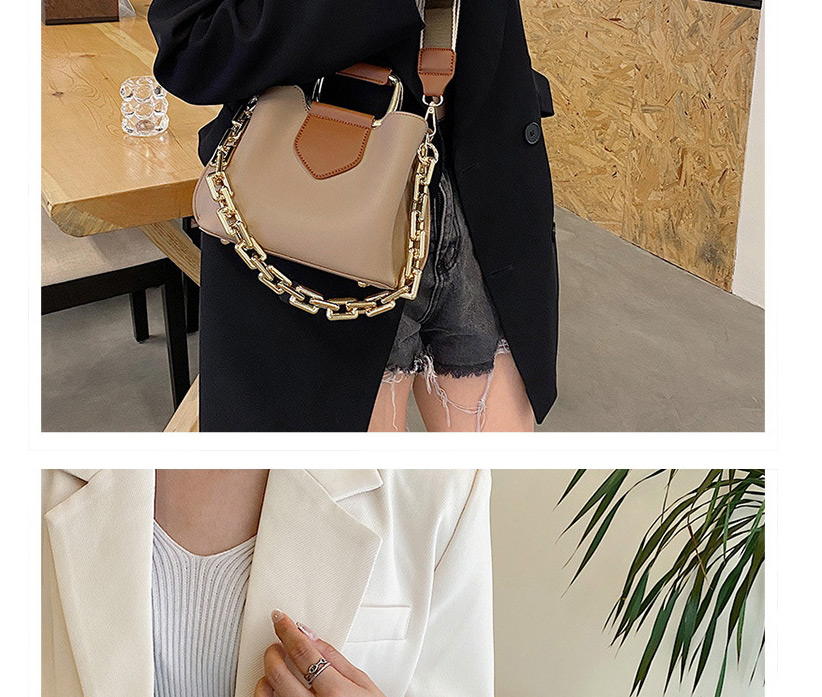 Fashion White Acrylic Thick Chain Large-capacity Wide-shoulder Crossbody Bag,Shoulder bags