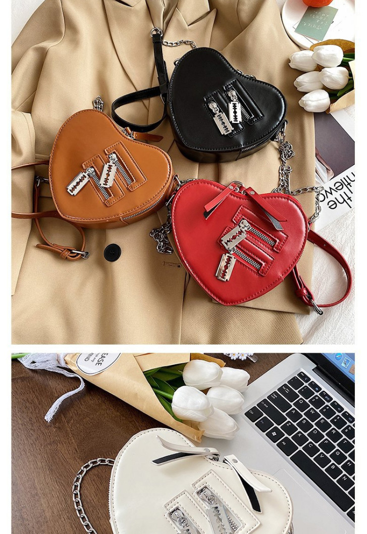 Fashion Light Green Heart Multi-zip Crossbody Bag,Shoulder bags