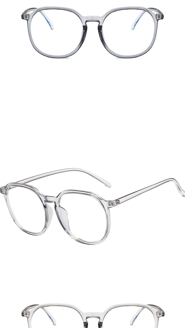 Fashion Transparent White Film Round Big Frame Flat Glasses,Fashion Glasses