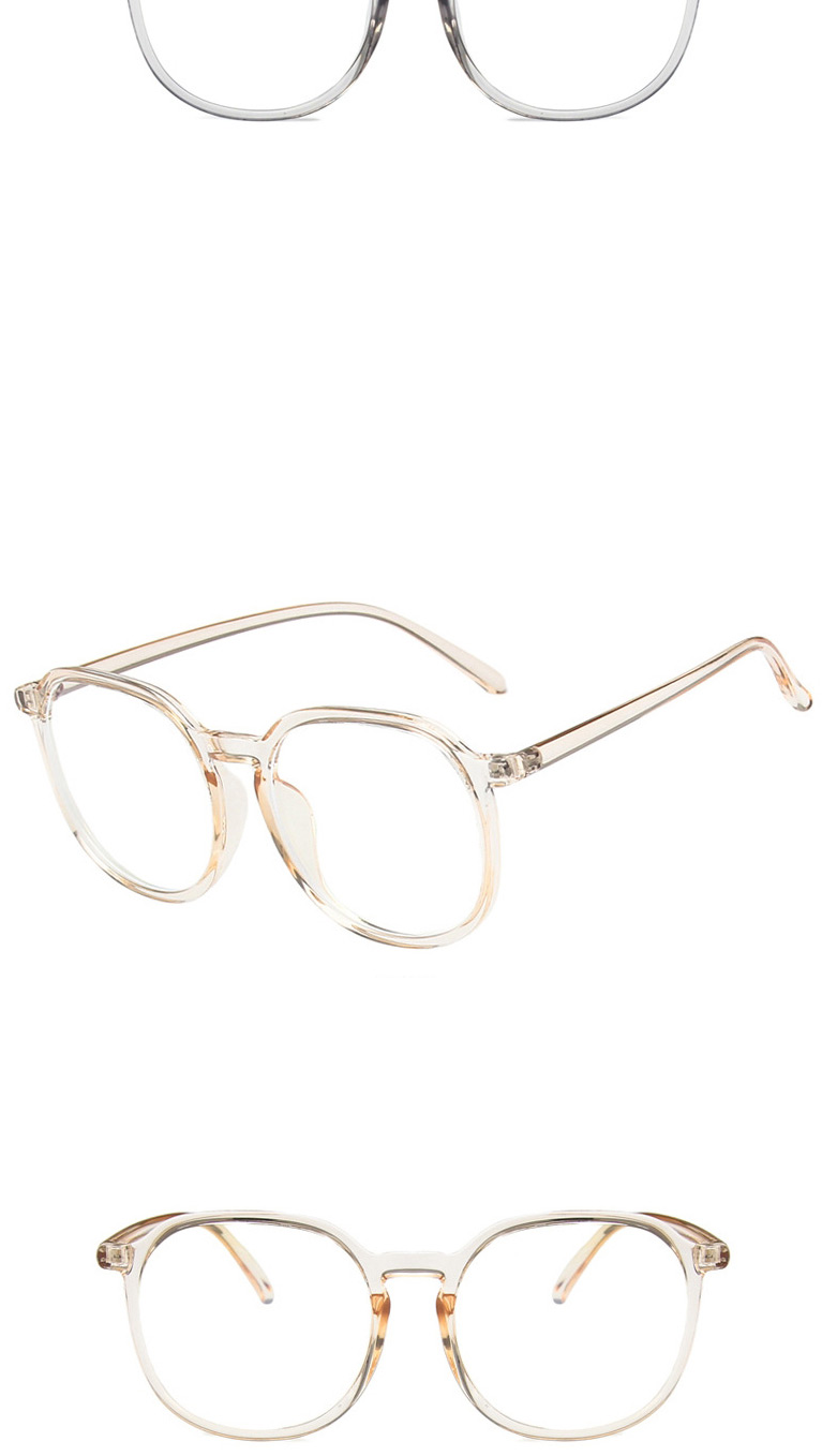 Fashion Transparent Off-white Film Round Big Frame Flat Glasses,Fashion Glasses