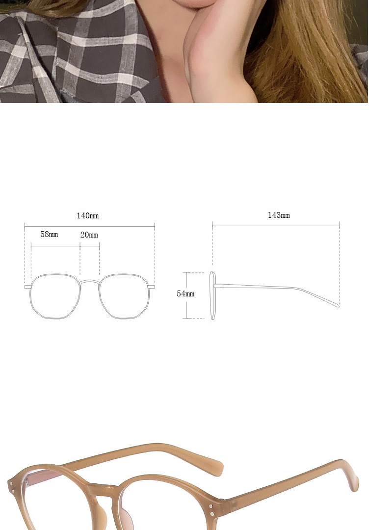 Fashion Transparent Gray Big Frame Rice Nail Flat Glasses,Fashion Glasses