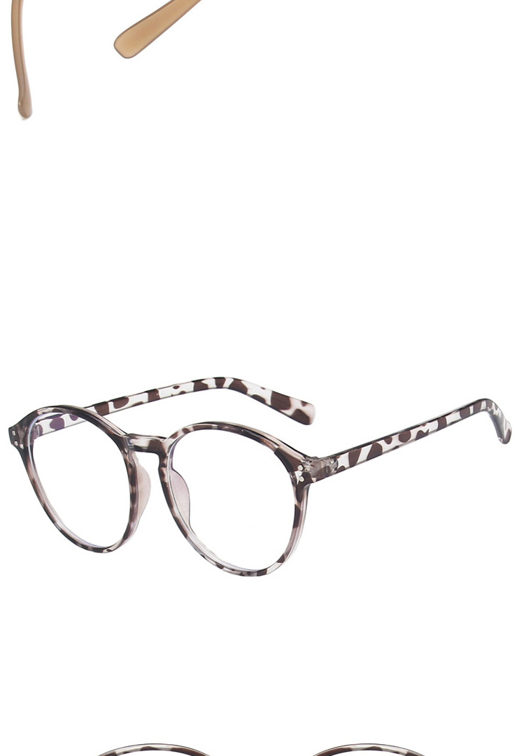 Fashion Grey Leopard Big Frame Rice Nail Flat Glasses,Fashion Glasses