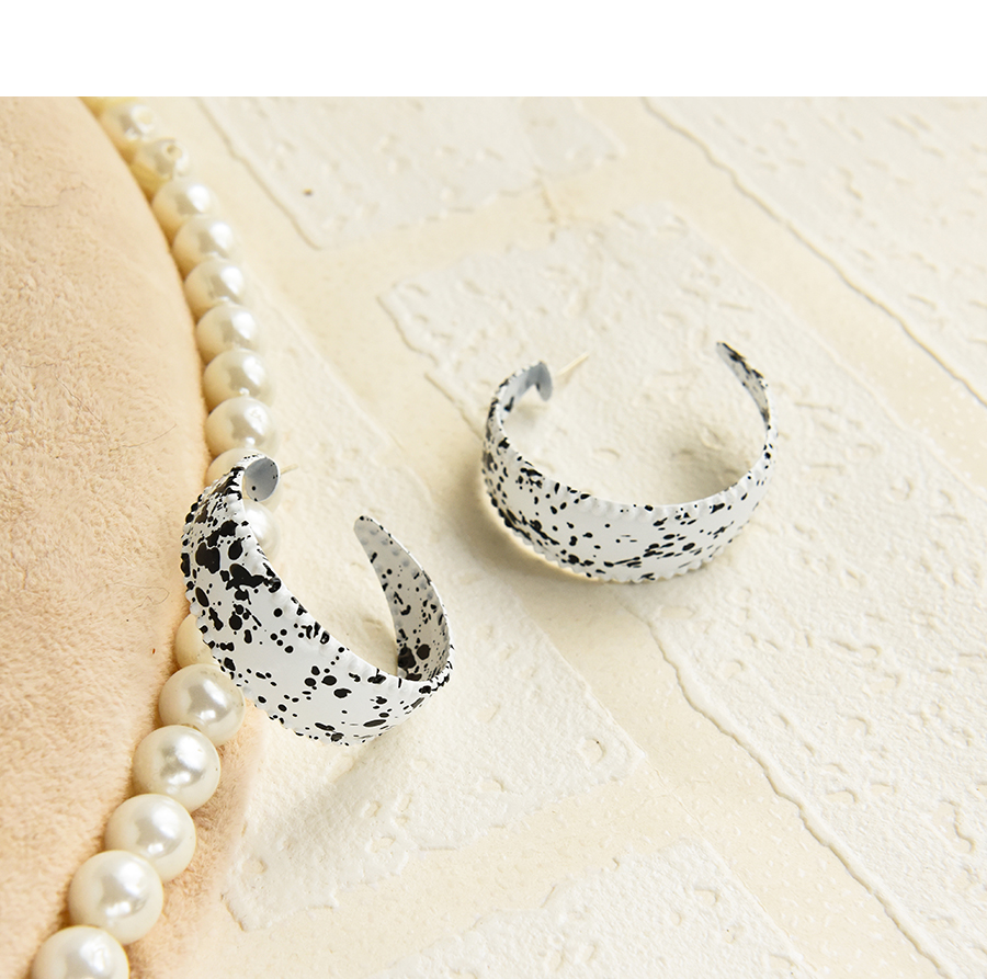 Fashion White Alloy Wave Point C-shaped Earrings,Hoop Earrings
