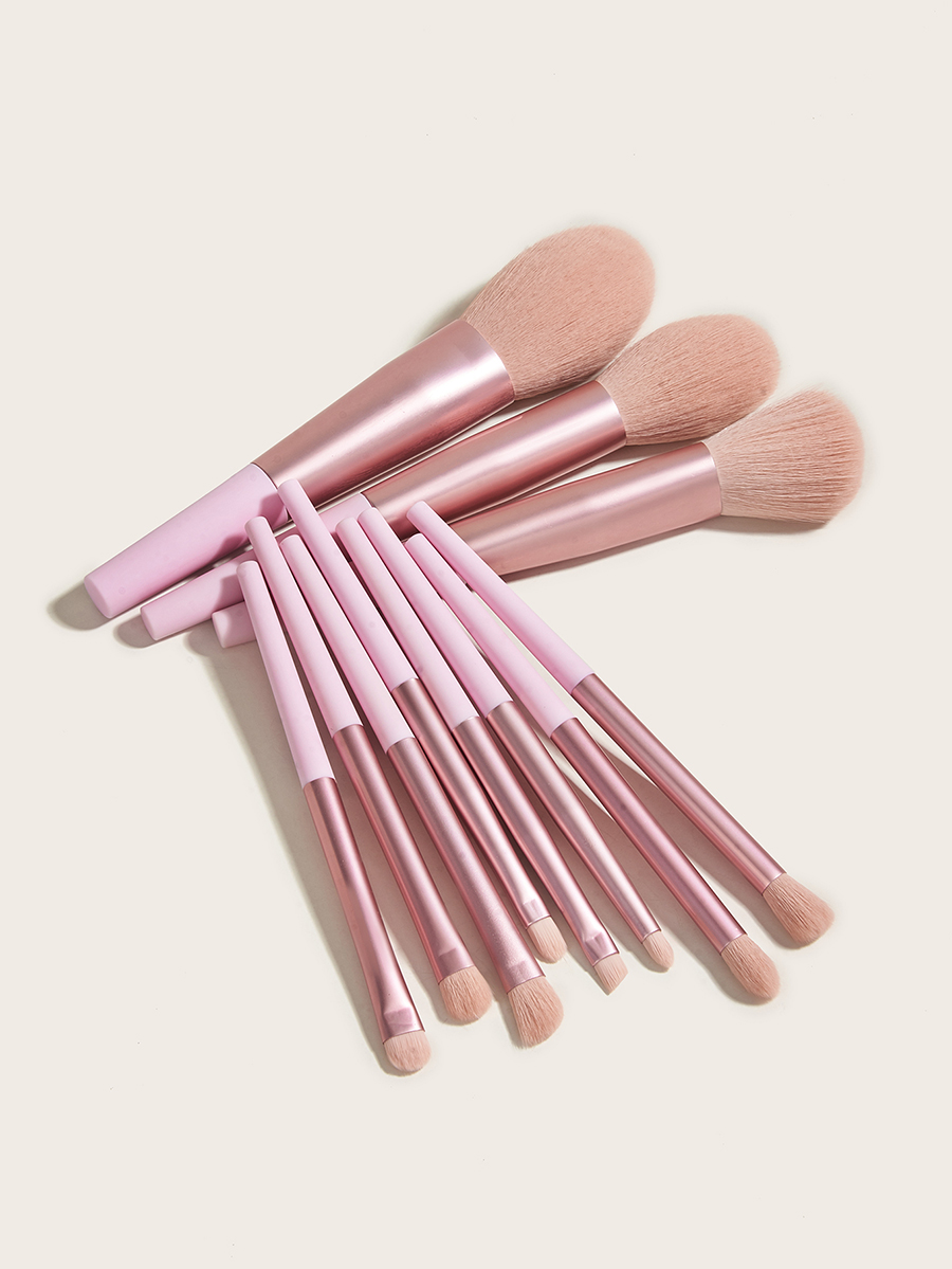 Fashion Pink 11 Makeup Brushes-long Tube-pink,Beauty tools