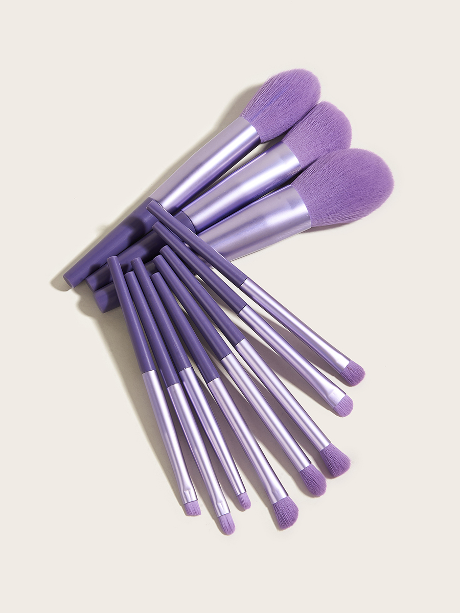 Fashion Purple 11 Makeup Brushes-long Tube-full Purple,Beauty tools