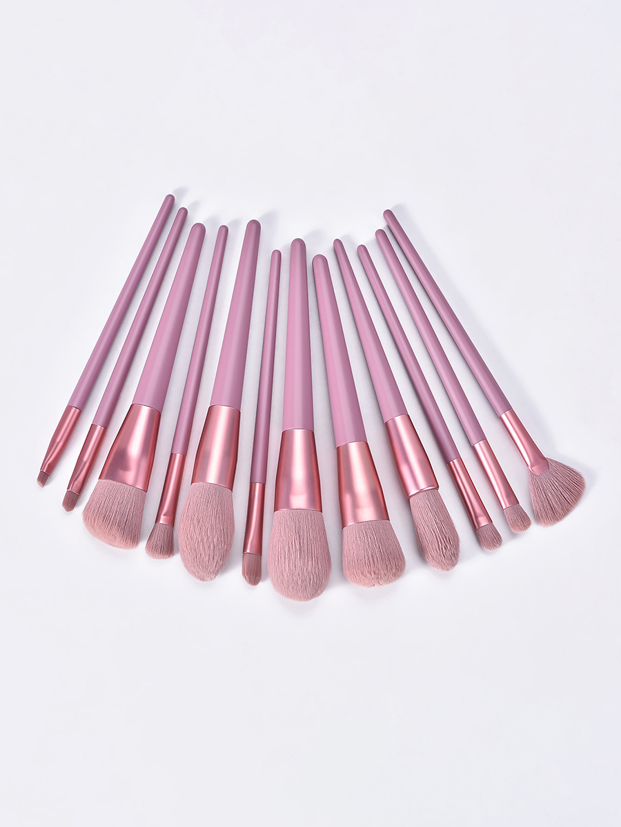 Fashion Pink 12 Makeup Brushes-horse Hair-pink,Beauty tools