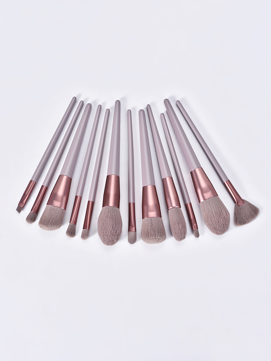 Fashion Apricot 12 Makeup Brushes-horse Hair-apricot,Beauty tools