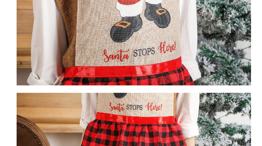 Fashion Black And White Grid Christmas Red And Black Plaid Apron,Festival & Party Supplies