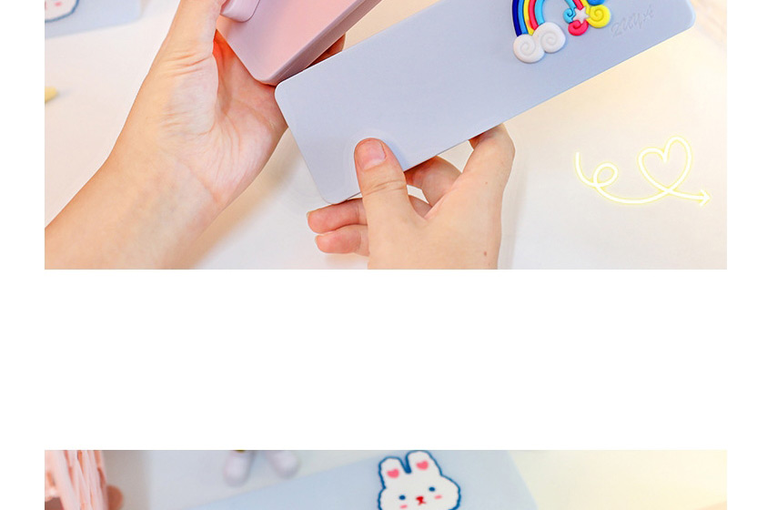 Fashion Pink-rainbow Clouds Cartoon Rectangular Stationery Box,Pencil Case/Paper Bags