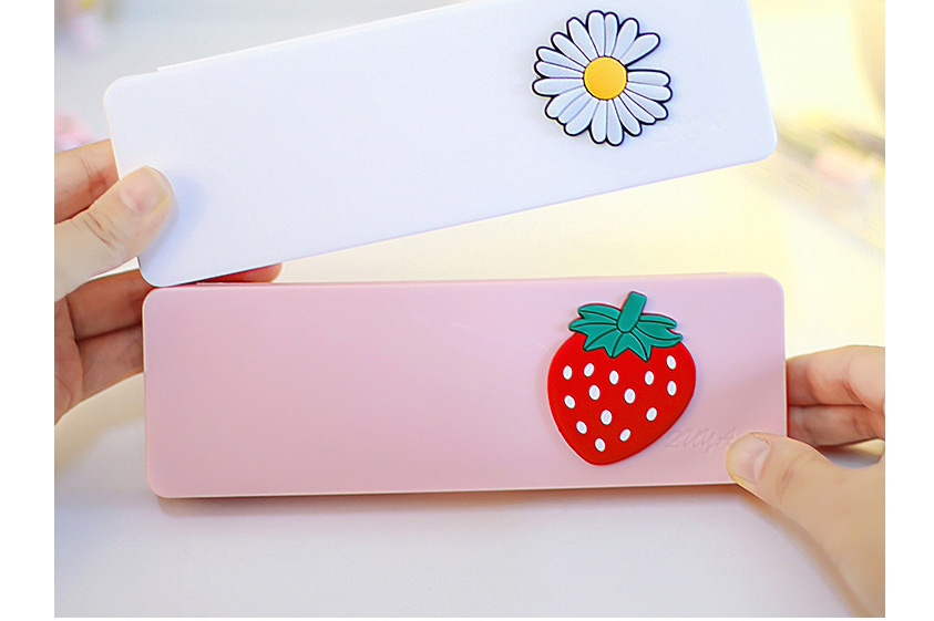 Fashion Pink-strawberry Cartoon Rectangular Stationery Box,Pencil Case/Paper Bags