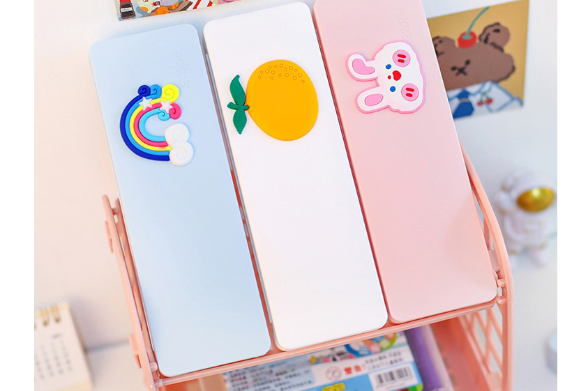 Fashion White-peach Cartoon Rectangular Stationery Box,Pencil Case/Paper Bags