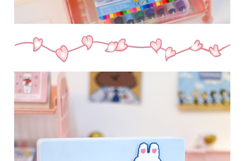 Fashion Blue-bunny Cartoon Rectangular Stationery Box,Pencil Case/Paper Bags