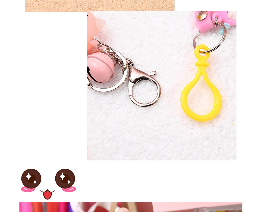 Fashion Bells-hungry Pig Cartoon Emoticon Pig Bell Keychain,Household goods