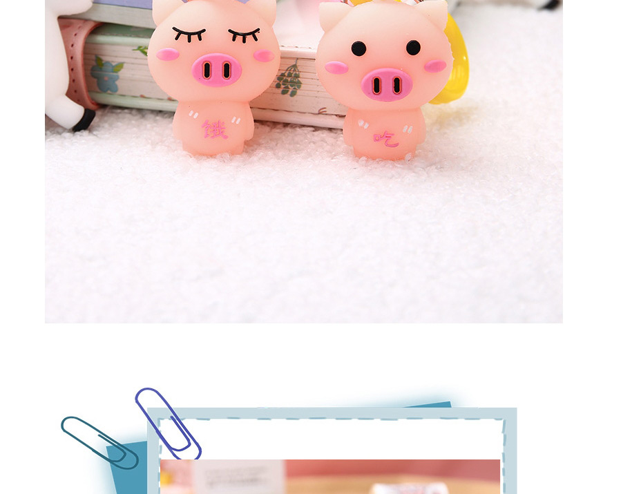 Fashion Bell Type-en Piglet Cartoon Emoticon Pig Bell Keychain,Household goods