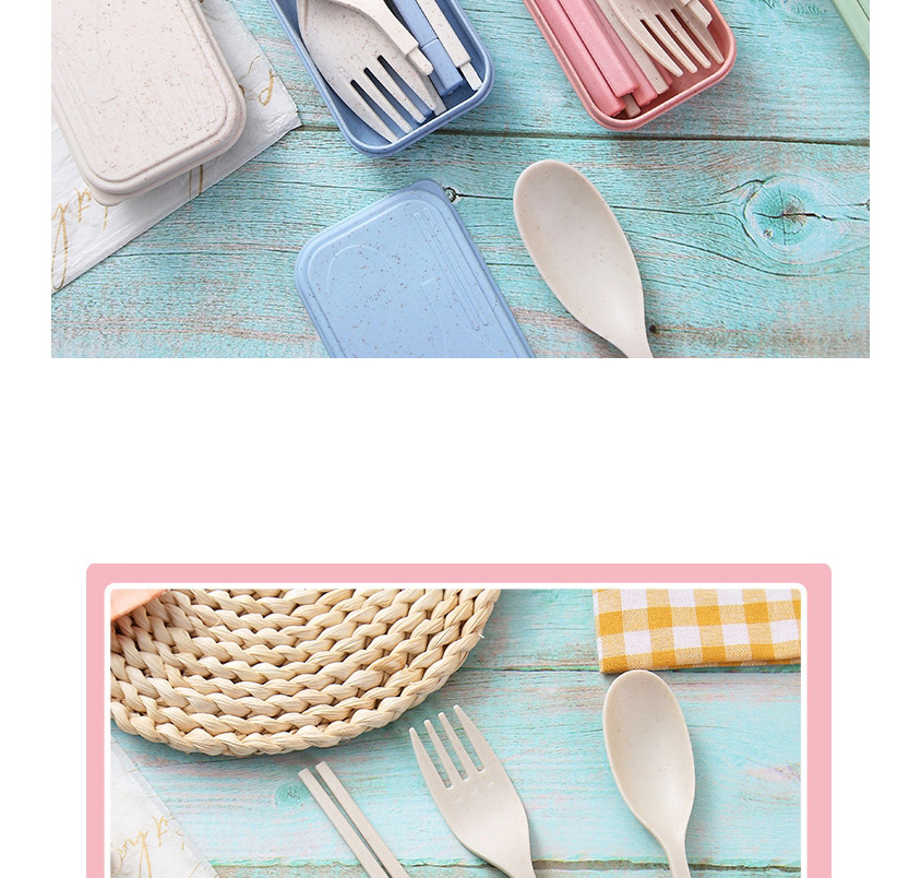 Fashion Blue Wheat Straw Cutlery Set,Other Creative Stationery