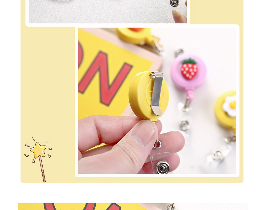 Fashion Carrot Resin Round Cartoon Badge Retractable Buckle,Other Creative Stationery