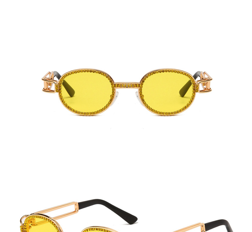 Fashion Red Film Flat Frame Claw Chain Rhinestone Sunglasses,Women Sunglasses