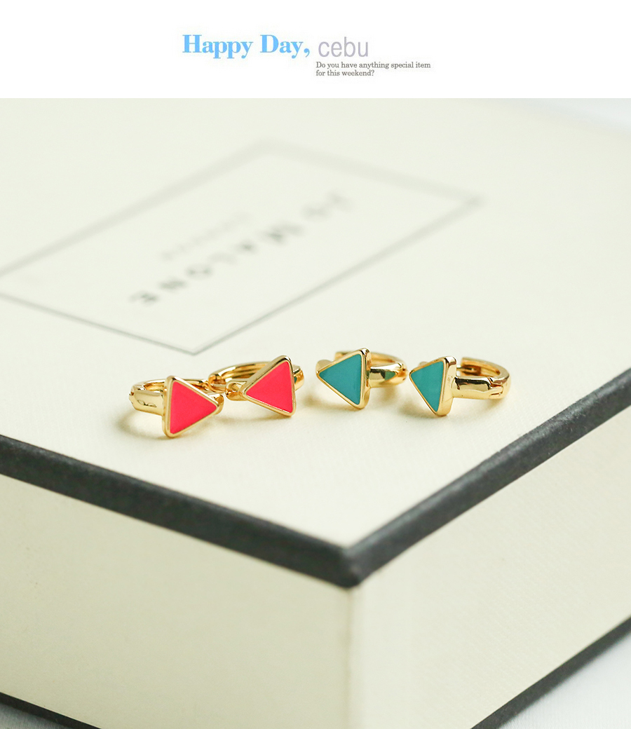 Fashion Black Copper Dripping Triangle Earrings,Earrings