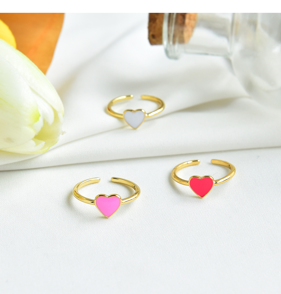 Fashion Yellow Copper Drop Oil Love Heart Ring,Rings