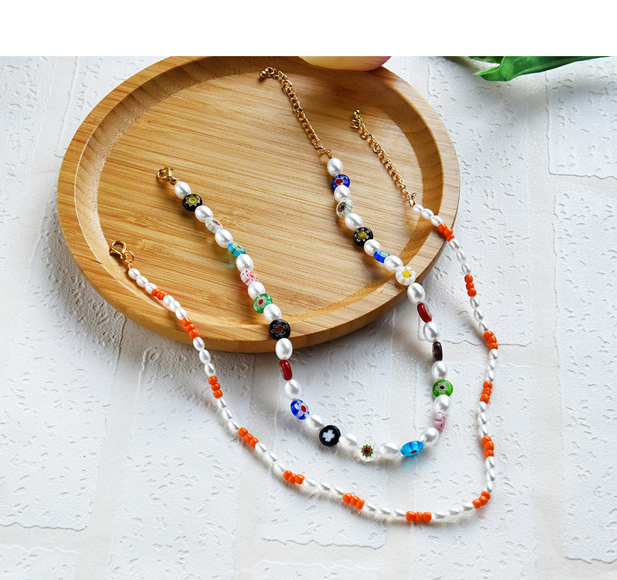 Fashion Color Alloy Resin Pearl Multilayer Necklace,Multi Strand Necklaces