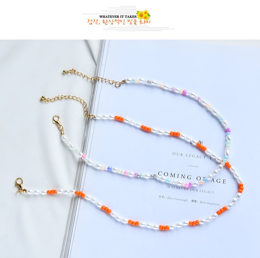 Fashion Color Alloy Resin Pearl Multilayer Necklace,Multi Strand Necklaces