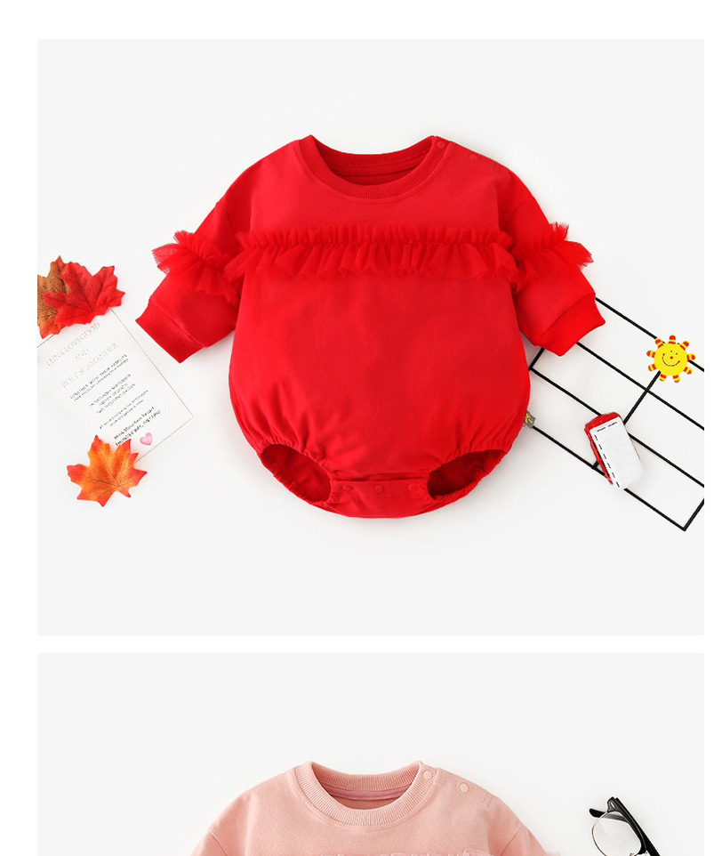Fashion Red Round Neck Baby Onesies,Kids Clothing