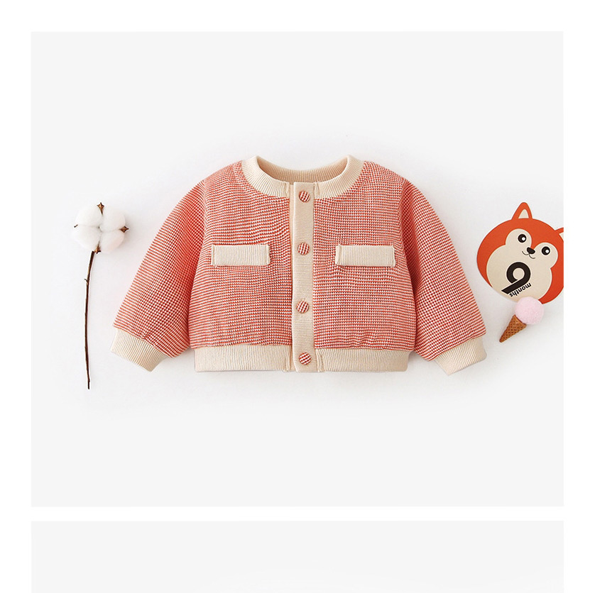 Fashion Orange Baby Checkered Gauze Skirt Two-piece Jumpsuit,Kids Clothing