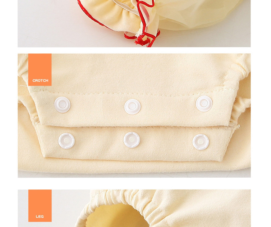 Fashion Apricot Strawberry Embroidery Doll Collar Bag Fart,Kids Clothing