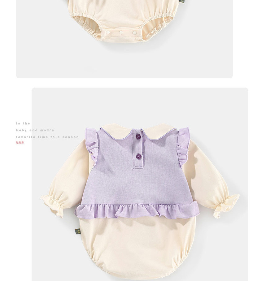 Fashion Purple Lapel Alphabet Baby Onesies,Kids Clothing