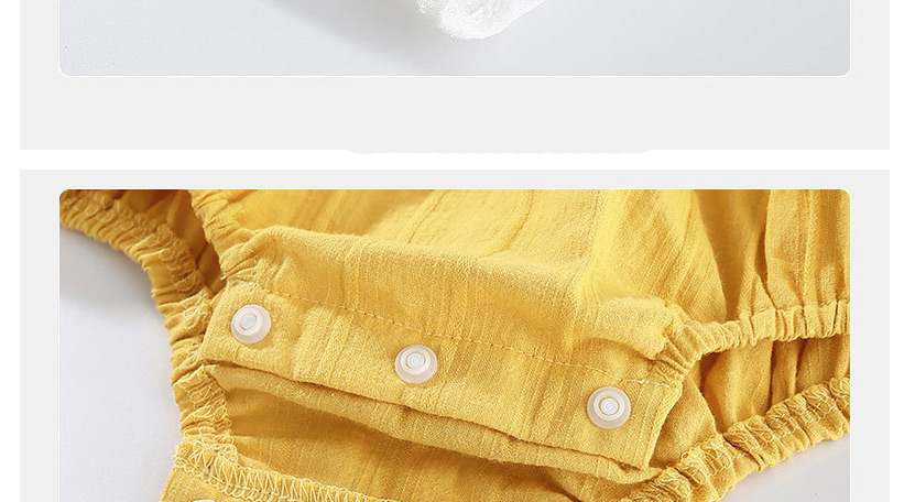 Fashion Yellow Baby Polka Dot Flying Sleeve Sling Jumpsuit Send Hair Band,Kids Clothing