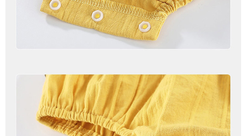 Fashion Yellow Baby Polka Dot Flying Sleeve Sling Jumpsuit Send Hair Band,Kids Clothing