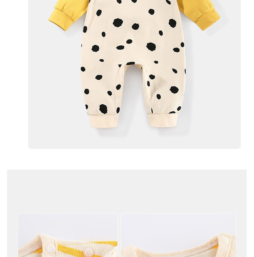 Fashion Apricot Printed Banana Stripe Baby Jumpsuit,Kids Clothing