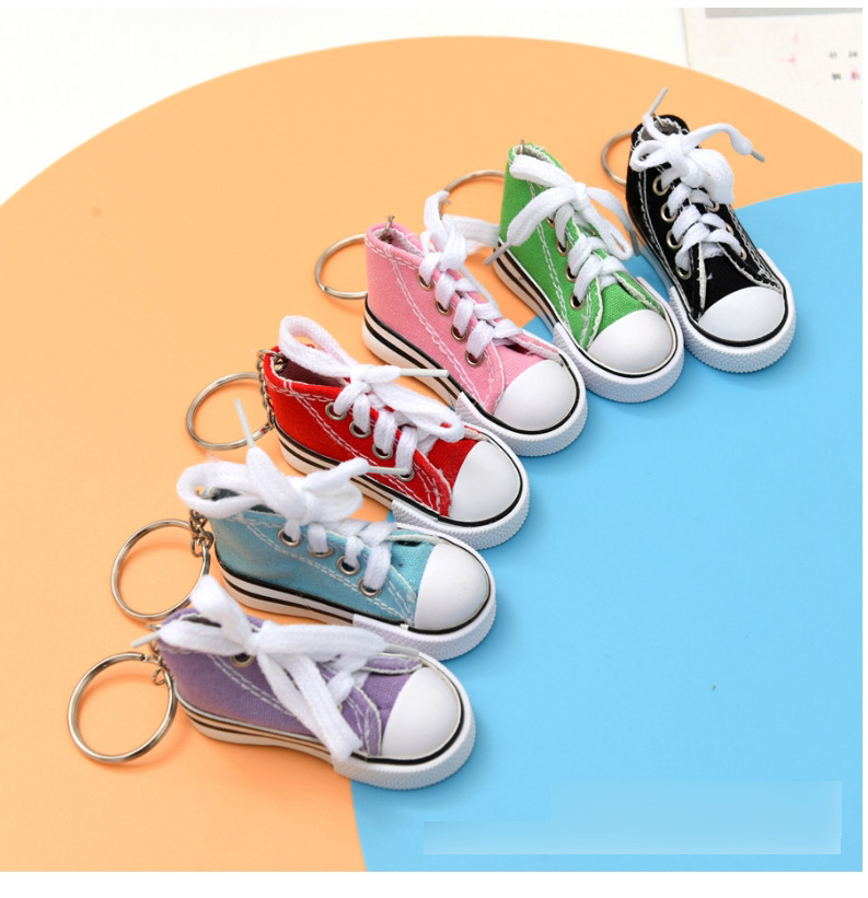 Fashion Pink Mini Canvas Shoes Keychain Pendant,Household goods