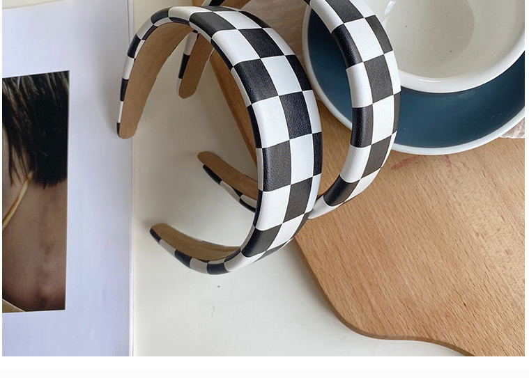 Fashion 4 Cm Checkerboard Wide-brimmed Headband,Head Band
