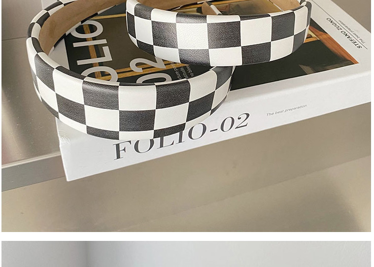 Fashion 3 Cm Checkerboard Wide-brimmed Headband,Head Band