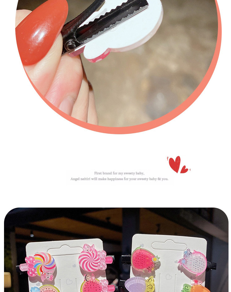 Fashion Set Of 10 Cans Cartoon Lollipop Fruit Bow Tie Geometric Hairpin Set,Jewelry Sets