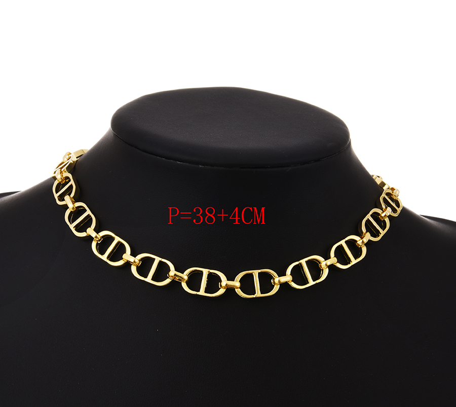 Fashion Golden Alloy Ring Necklace,Chokers