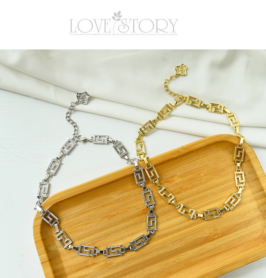 Fashion Silver Alloy Geometric Shape Necklace,Chokers